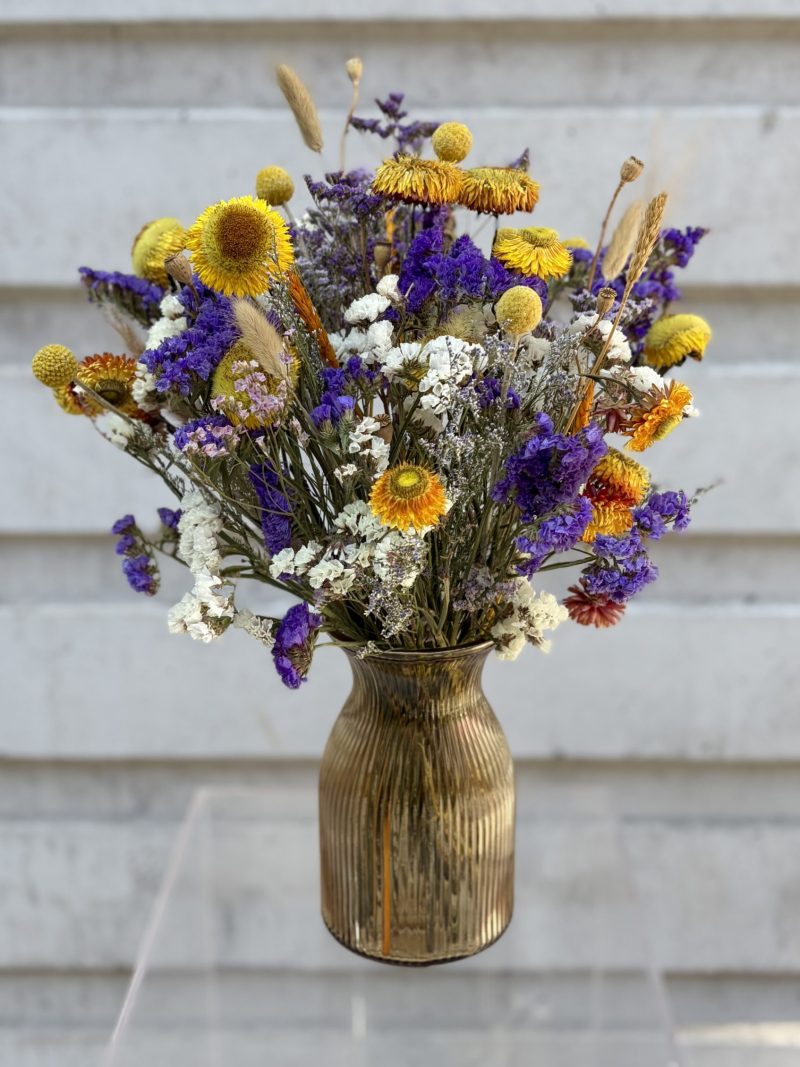 Arreglo Seco/Preservado en Florero - Tonos jardín